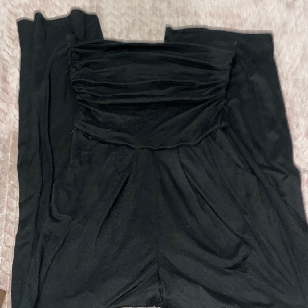 Elegant Black Strapless Jumpsuit